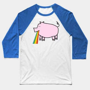 Animals with Rainbow Puke Pink Pig Baseball T-Shirt